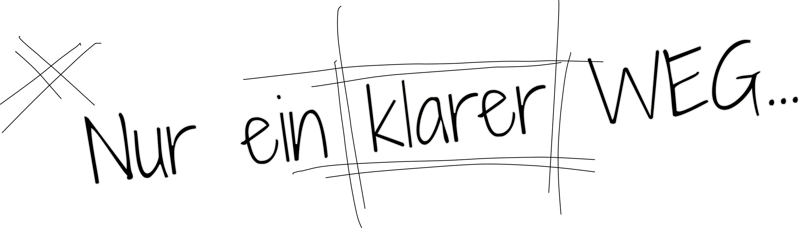 Handschriftliche Notiz „Nur ein klarer Weg…“ als ruhiger Übergang im ta_kt Prozess.